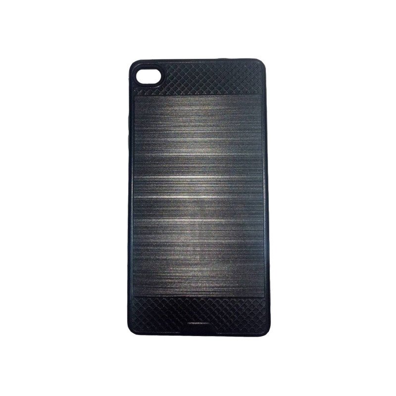 Θήκη Πλάτης Bumper Metalic Look για Huawei P8 - Χρώμα: Μαύρο