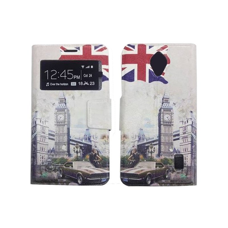 Θήκη Βιβλίο London Print Με Παράθυρο για Huawei Ascend Y635