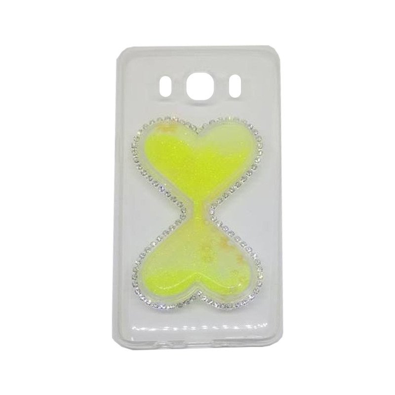 Θήκη Πλάτης Σιλικόνης Hourglass Liquid για Samsung J510F Galaxy J5 2016 - Χρώμα: Κίτρινο