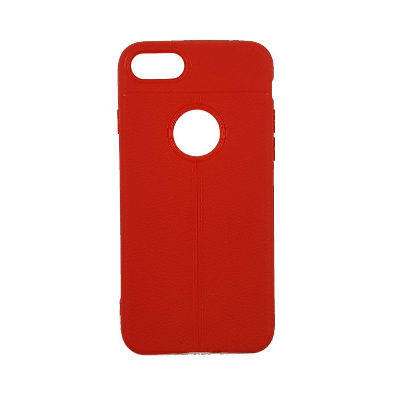 Θήκη Πλάτης Σιλικόνης Litchi για Apple iPhone 7/8 4.7 inches - Χρώμα: Κόκκινο