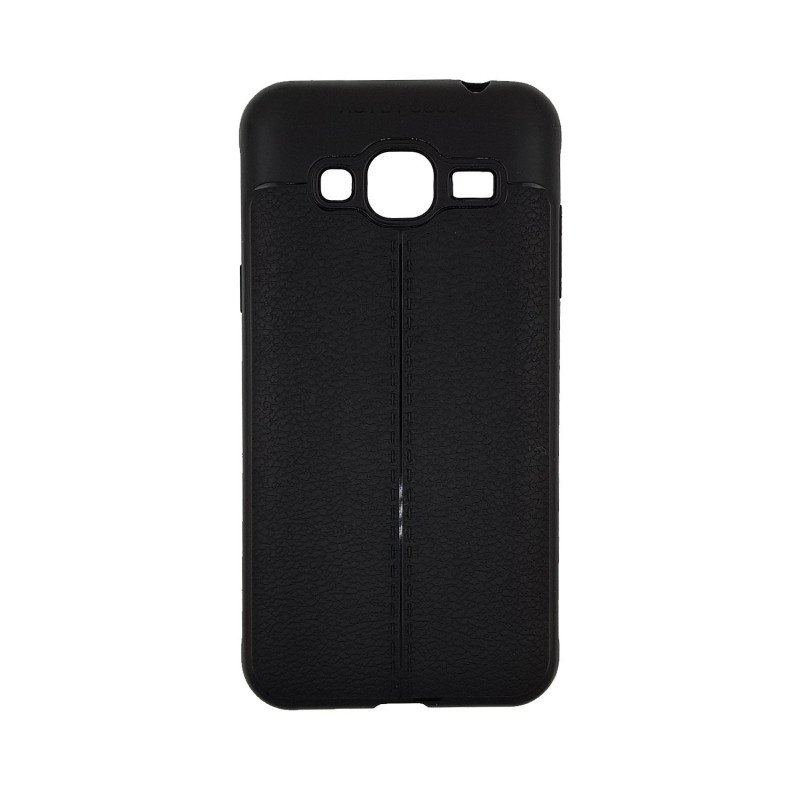 Θήκη Πλάτης Σιλικόνης Litchi για Samsung J320F Galaxy J3 2016 - Χρώμα: Μαύρο