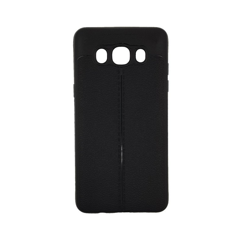 Θήκη Πλάτης Σιλικόνης Litchi για Samsung J510F Galaxy J5 2016 - Χρώμα: Μαύρο