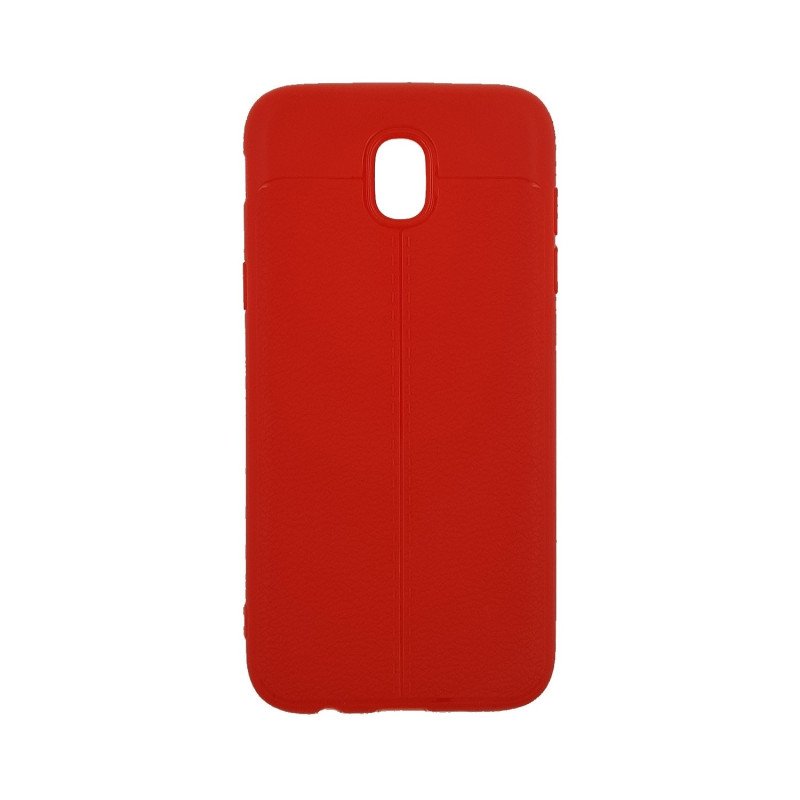 Θήκη Πλάτης Σιλικόνης Litchi για Samsung J530F Galaxy J5 2017 - Χρώμα: Κόκκινο