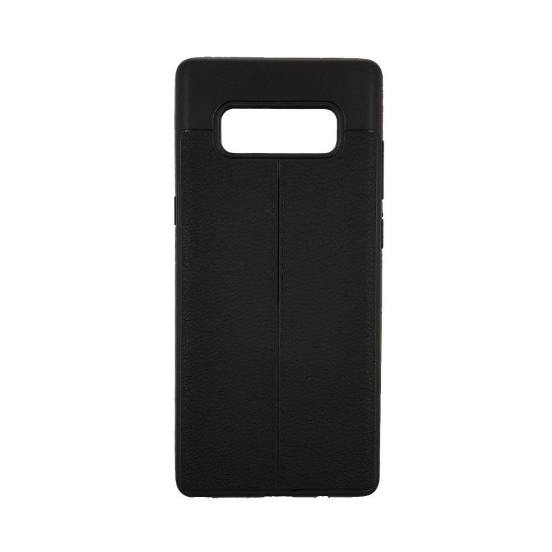 Θήκη Πλάτης Σιλικόνης Litchi για Samsung N950F Galaxy Note 8 - Χρώμα: Μαύρο
