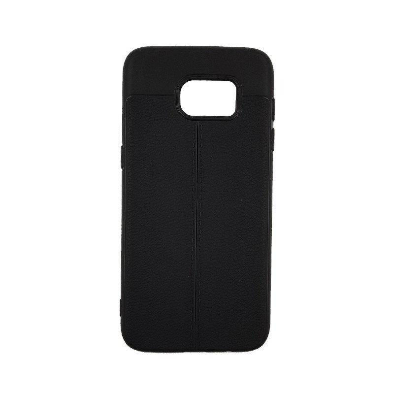 Θήκη Πλάτης Σιλικόνης Litchi για Samsung G935F Galaxy S7 Edge - Χρώμα: Μαύρο
