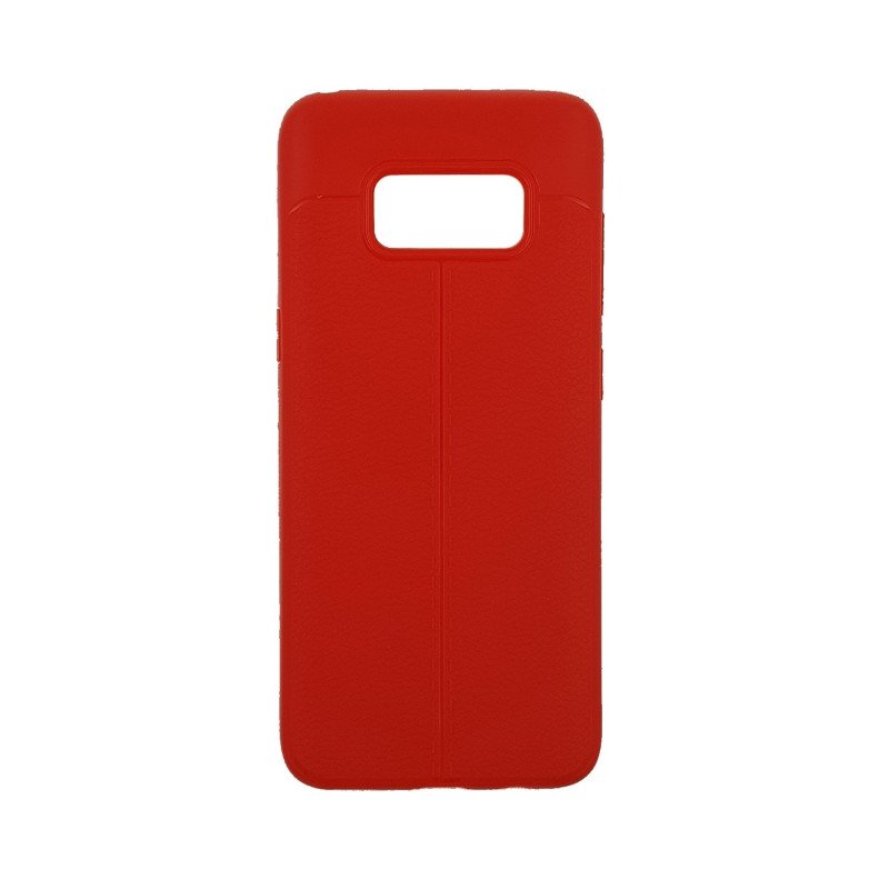 Θήκη Πλάτης Σιλικόνης Litchi για Samsung G950F Galaxy S8 - Χρώμα: Κόκκινο