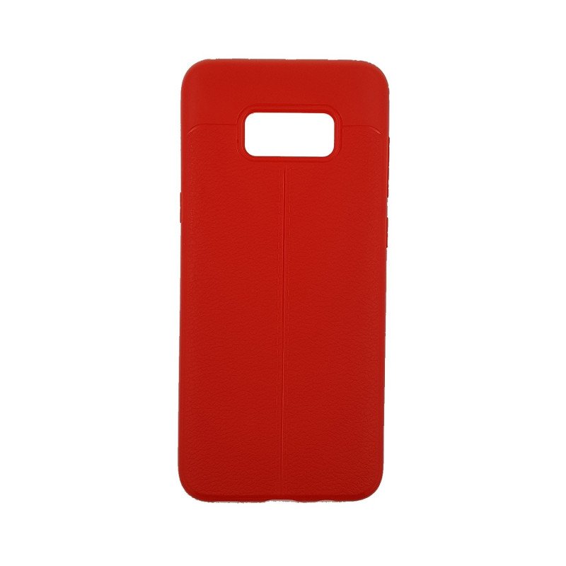 Θήκη Πλάτης Σιλικόνης Litchi για Samsung G955F Galaxy S8 Plus - Χρώμα: Κόκκινο