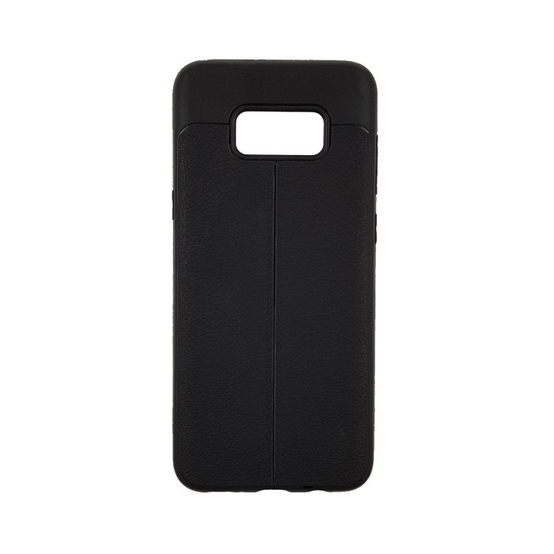 Θήκη Πλάτης Σιλικόνης Litchi για Samsung G955F Galaxy S8 Plus - Χρώμα: Μαύρο