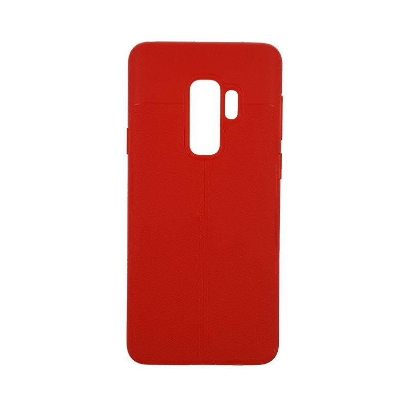 Θήκη Πλάτης Σιλικόνης Litchi για Samsung G965F Galaxy S9 Plus - Χρώμα: Κόκκινο