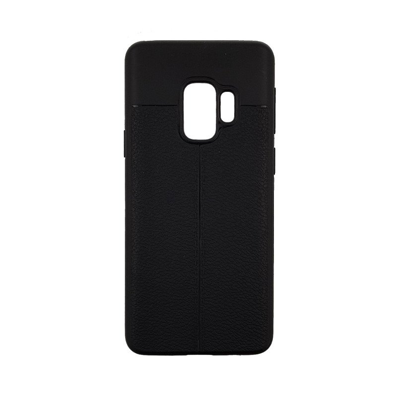 Θήκη Πλάτης Σιλικόνης Litchi για Samsung G960F Galaxy S9 - Χρώμα: Μαύρο