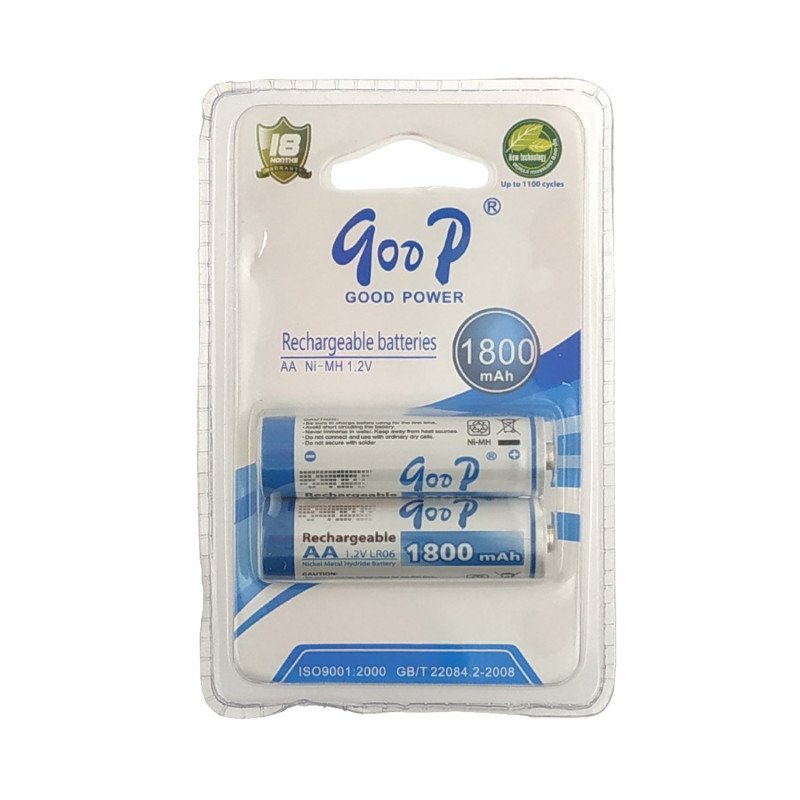 Eπαναφορτιζόμενες Μπαταρίες Goop AA 1800 mAh