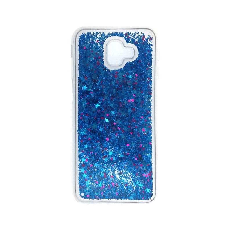 Θήκη Πλάτης Σιλικόνης Glitter Liquid για Samsung J610F Galaxy J6 Plus - Χρώμα: Μπλε