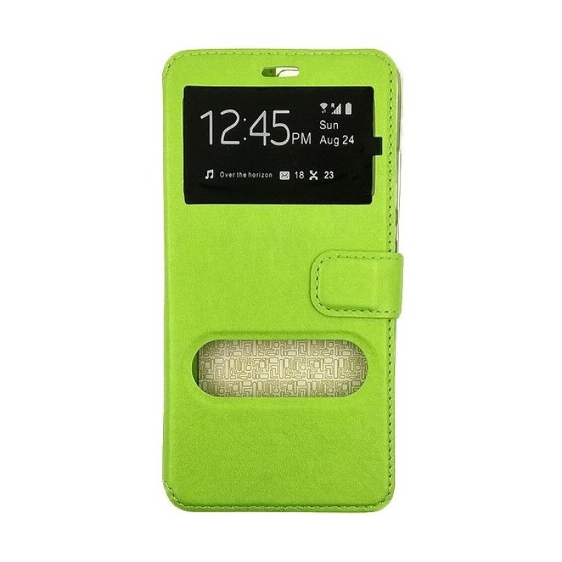 Θήκη Βιβλίο Stand με Διπλό Παράθυρο για Huawei Ascend Y635 - Χρώμα: Πράσινο