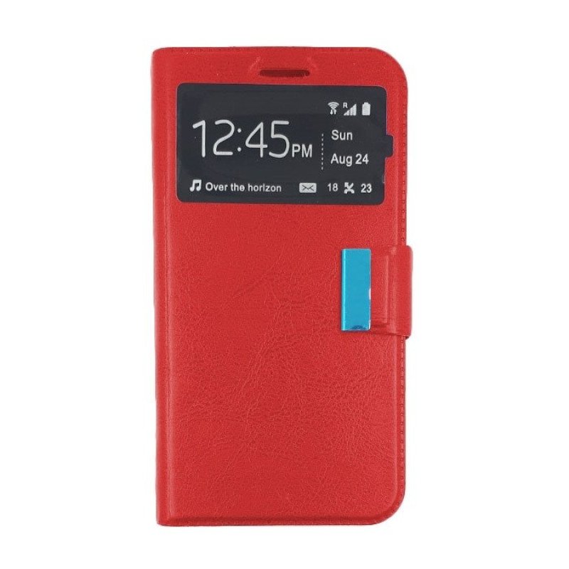 Θήκη Βιβλίο Stand με Παράθυρο για Huawei Y6II/Y6 2/Honor 5A - Χρώμα: Κόκκινο