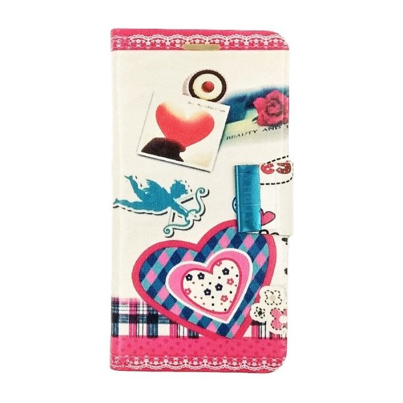 Θήκη Βιβλίο Stand Love Heart Design για Samsung G850F Galaxy Alpha