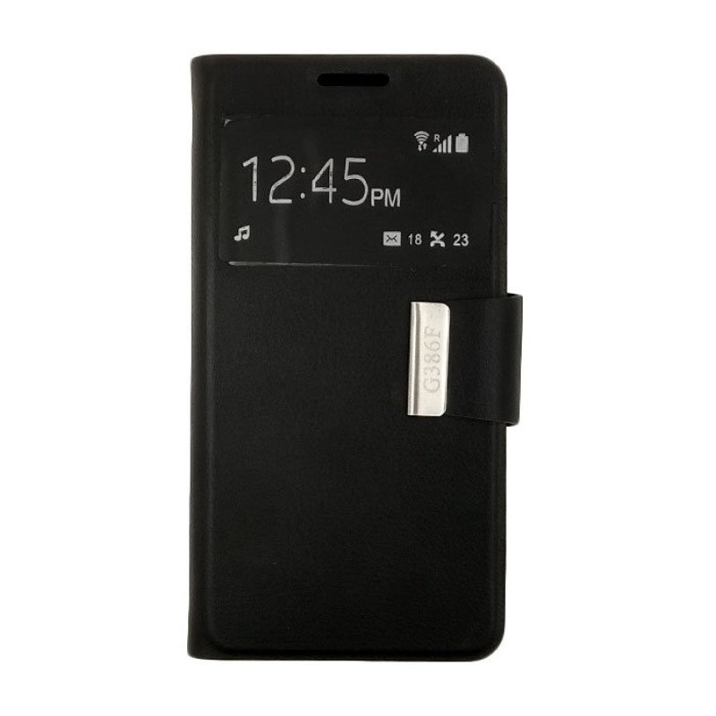Θήκη Βιβλίο Stand με Παράθυρο για Samsung G386F Galaxy Core LTE - Χρώμα: Μαύρο
