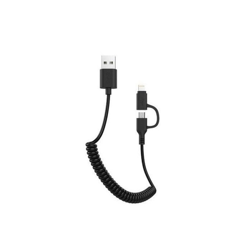 Καλώδιο Φόρτισης Awei CL-53 1m Micro USB/Lightning Fast Multi Charging Cable - Χρώμα: Μαύρο