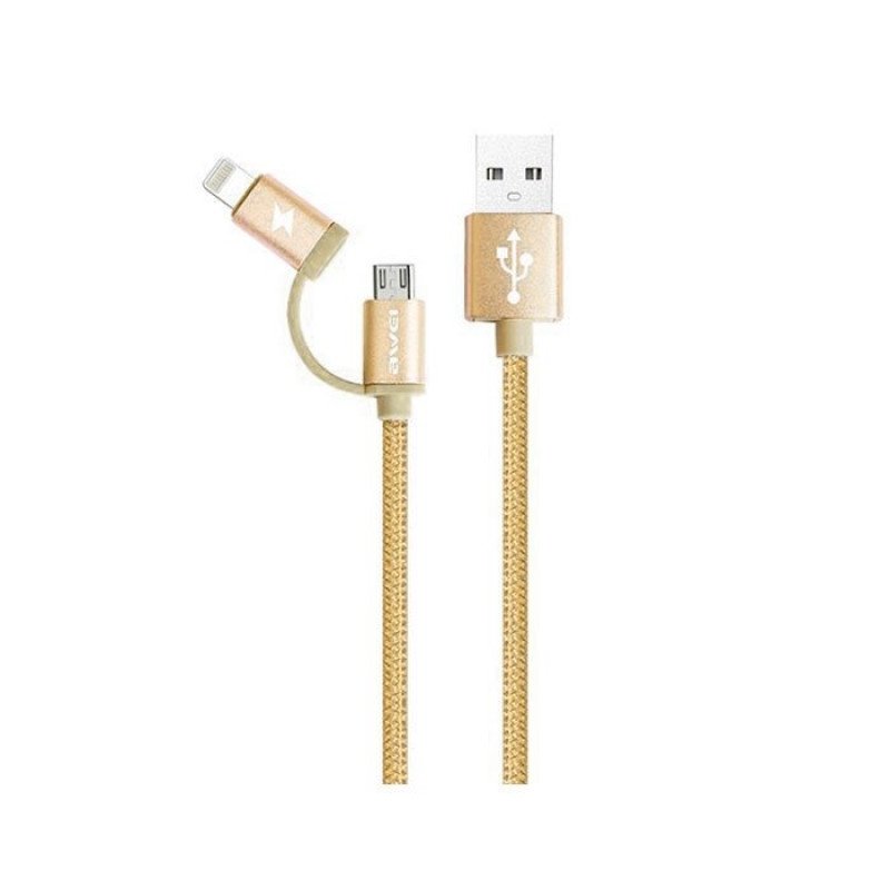 Καλώδιο Φόρτισης Awei CL-930 1m Micro USB/Lightning Fast Charging Data Cable - Χρώμα: Χρυσό
