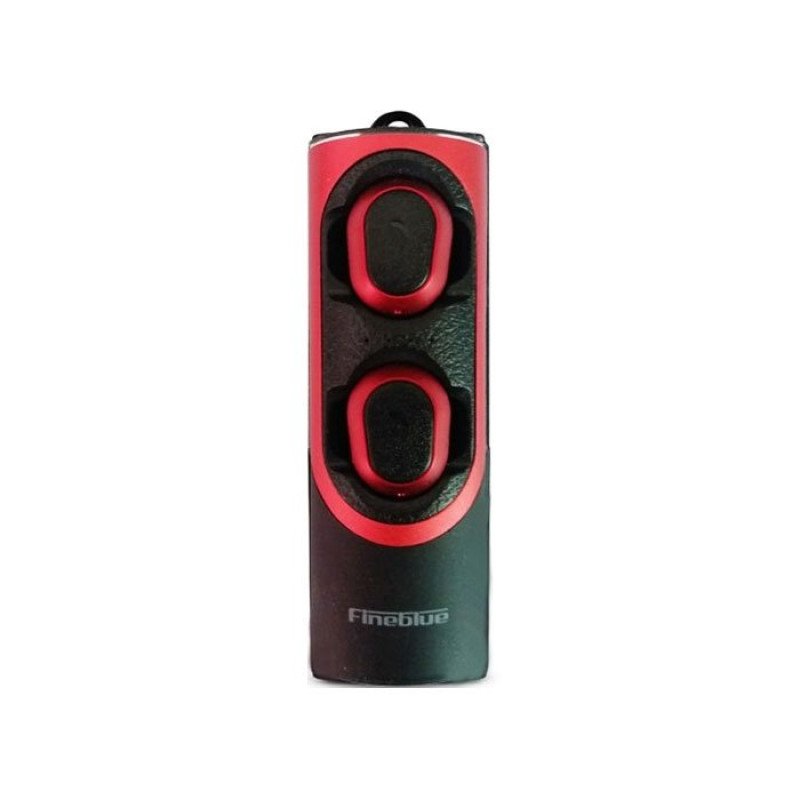 Bluetooth Fineblue FBlue XS Ασύρματα Ακουστικά με Βάση Φόρτισης Wireless Twin Earbuds Stereo Headset with Charging Dock 580mAh - Χρώμα: Μαύρο - Κόκκινο