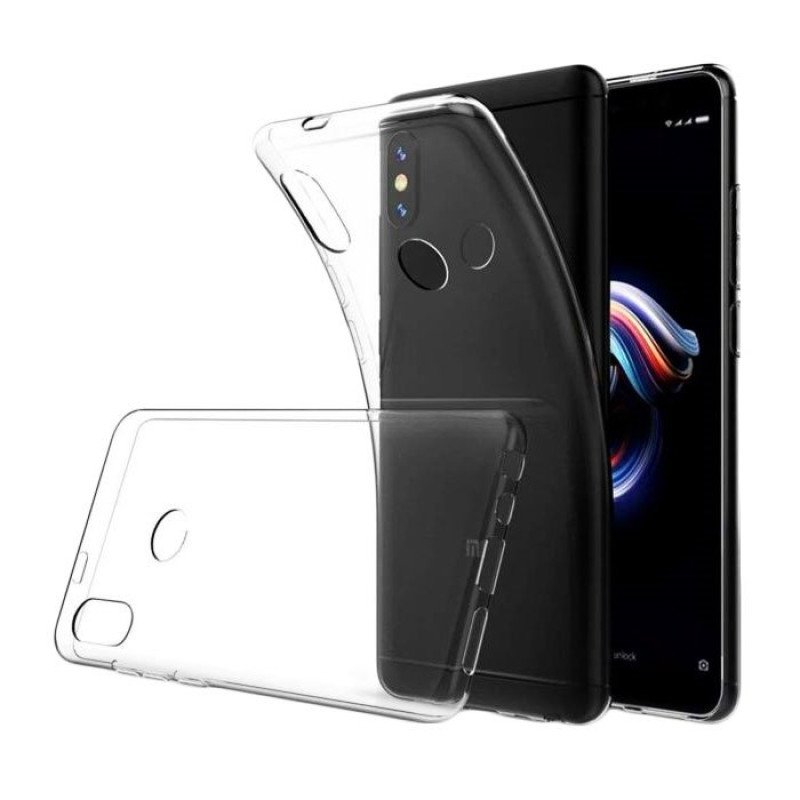 Θήκη Πλάτης Σιλικόνης για Xiaomi Redmi Note 5 Pro - Χρώμα: Διάφανο