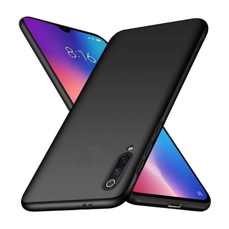 Θήκη Πλάτης Σιλικόνης Matte για Xiaomi Mi 9 SE - Χρώμα: Μαύρο