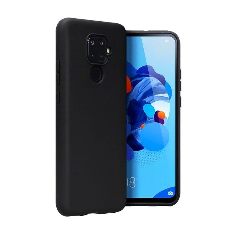 Θήκη Πλάτης Σιλικόνης Matte για Huawei Mate 30 Lite - Χρώμα: Μαύρο