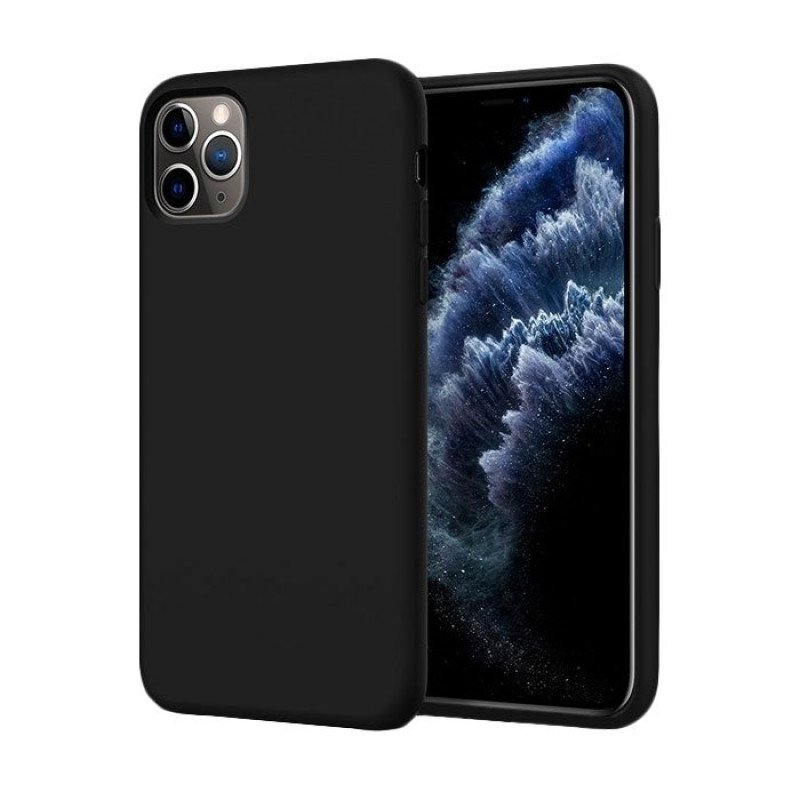 Θήκη Πλάτης Σιλικόνης Matte για Apple iPhone 11 Pro - Χρώμα: Μαύρο
