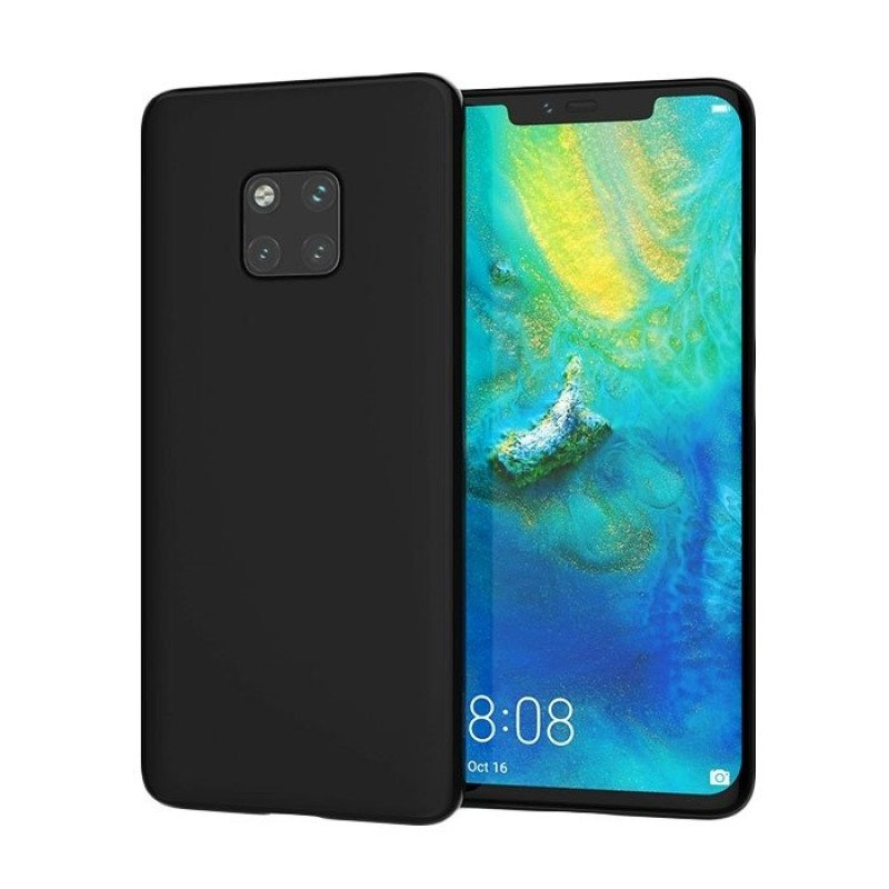 Θήκη Πλάτης Σιλικόνης Matte για Huawei Mate 20 Pro - Χρώμα: Μαύρο