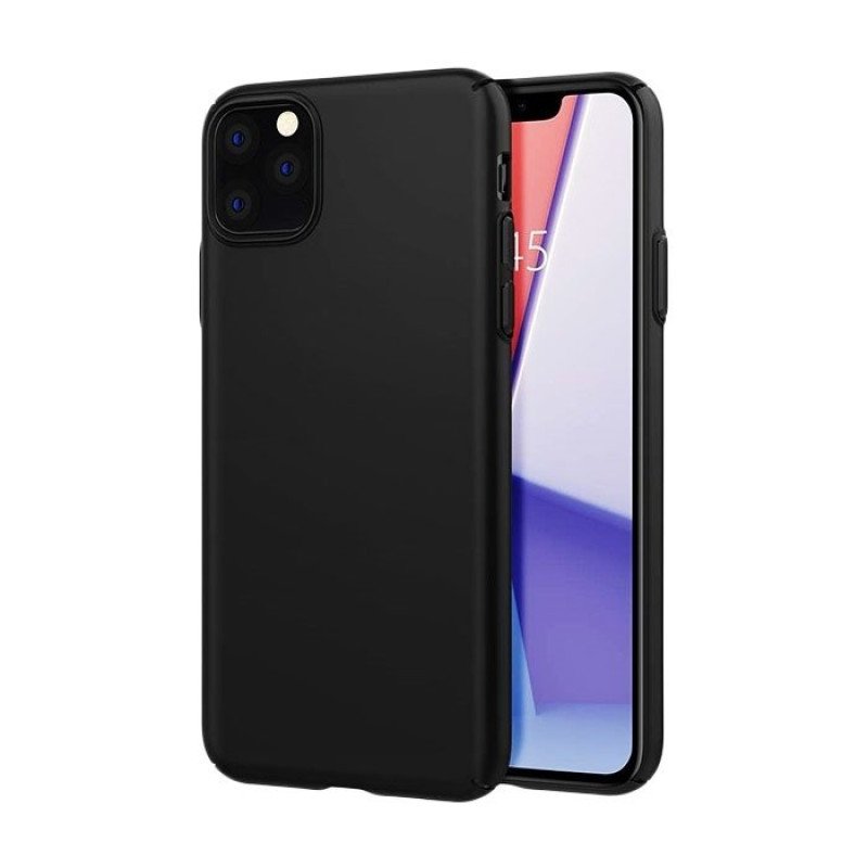 Θήκη Πλάτης Σιλικόνης Matte για Apple iPhone 11 Pro Max - Χρώμα: Μαύρο