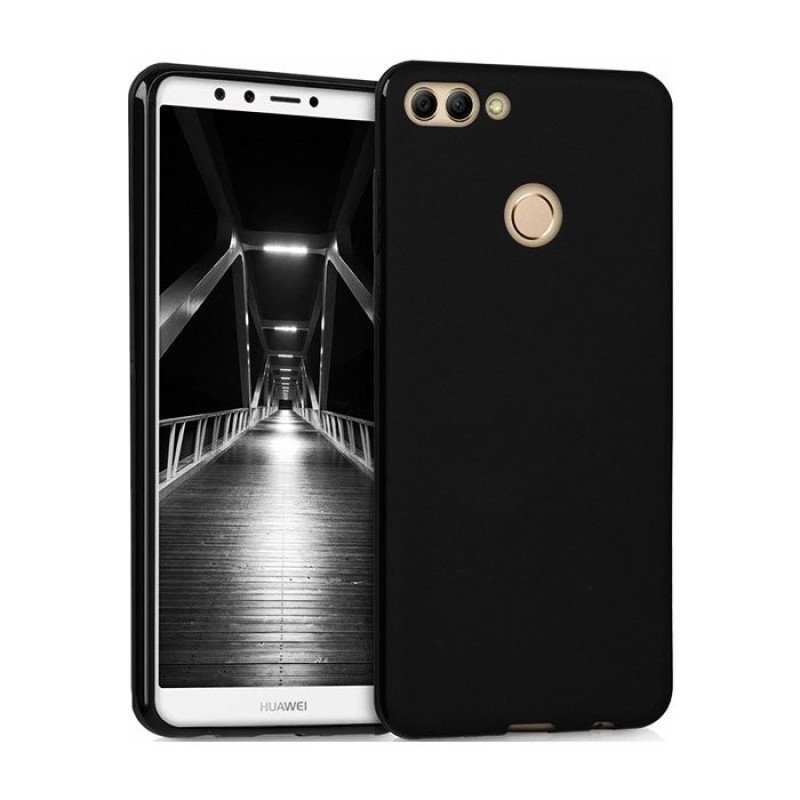 Θήκη Πλάτης Σιλικόνης Matte για Huawei Y9 2018 - Χρώμα: Μαύρο