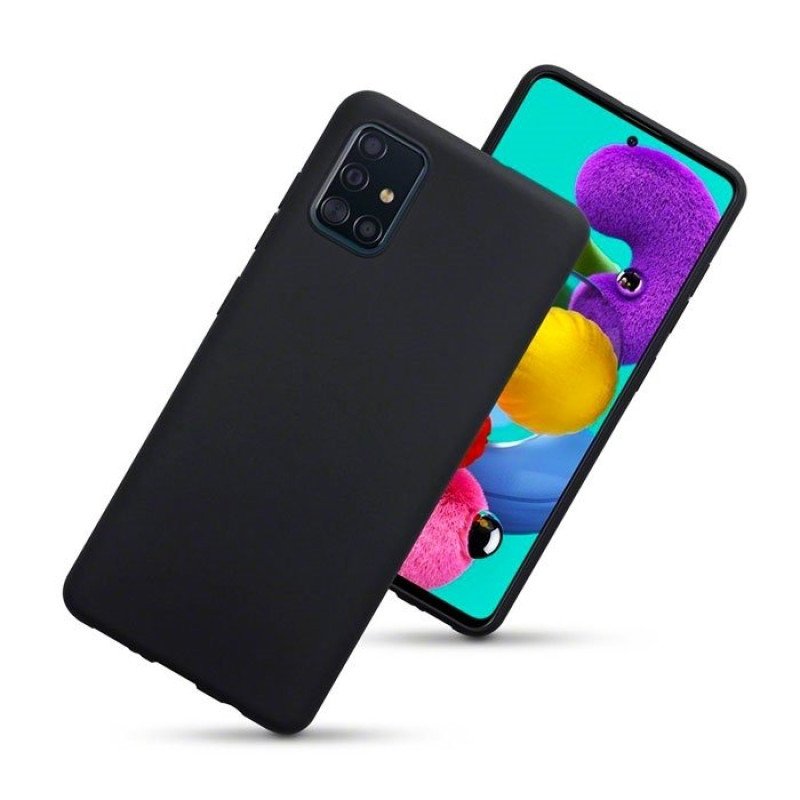 Θήκη Πλάτης Σιλικόνης Matte για Samsung A515F Galaxy A51 - Χρώμα: Μαύρο