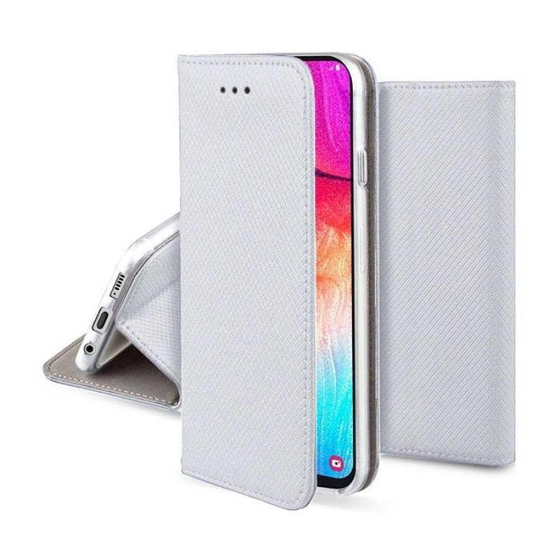 Θήκη Βιβλίο Stand Smart Book Magnet για Samsung A320F Galaxy A3 2017 - Χρώμα: Ασημί