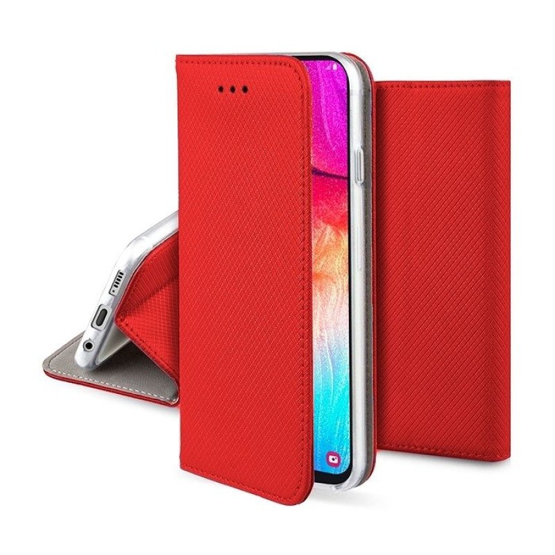 Θήκη Βιβλίο Stand Smart Book Magnet για Samsung A730F Galaxy A8 Plus 2018 - Χρώμα: Κόκκινο