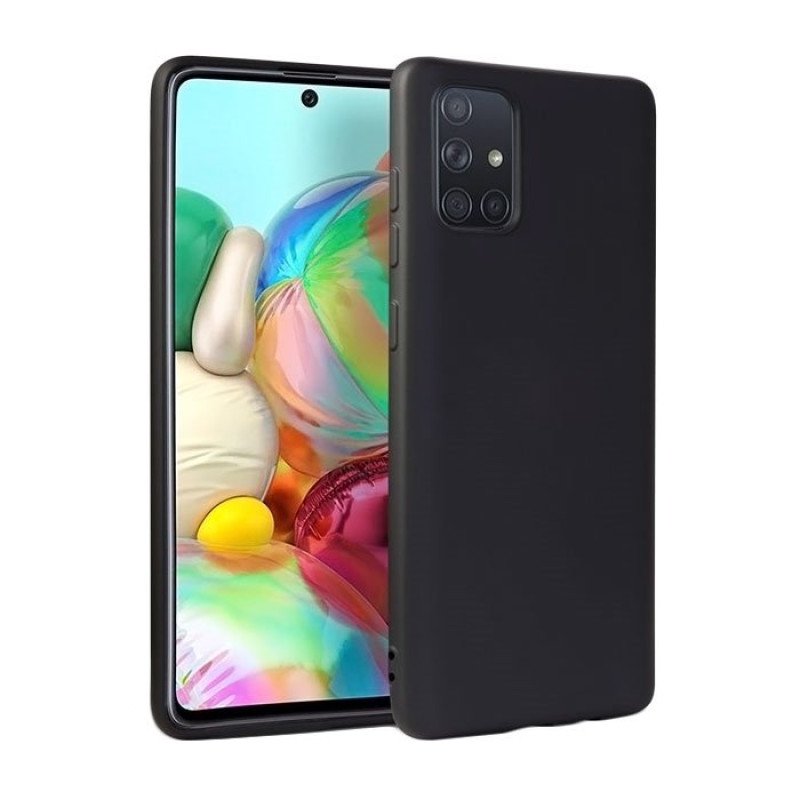 Θήκη Πλάτης Σιλικόνης Matte για Samsung A715F Galaxy A71 - Χρώμα: Μαύρο