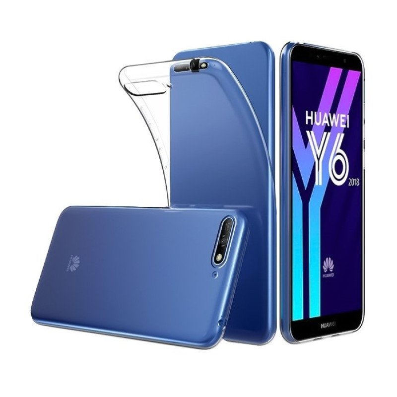 Θήκη Πλάτης Σιλικόνης για Huawei Y6 2018/Y6 Prime 2018 - Χρώμα: Διάφανο