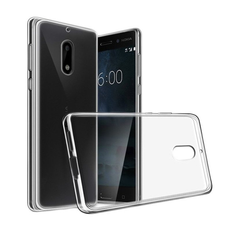 Θήκη Πλάτης Σιλικόνης για Nokia 6 - Χρώμα: Διάφανο