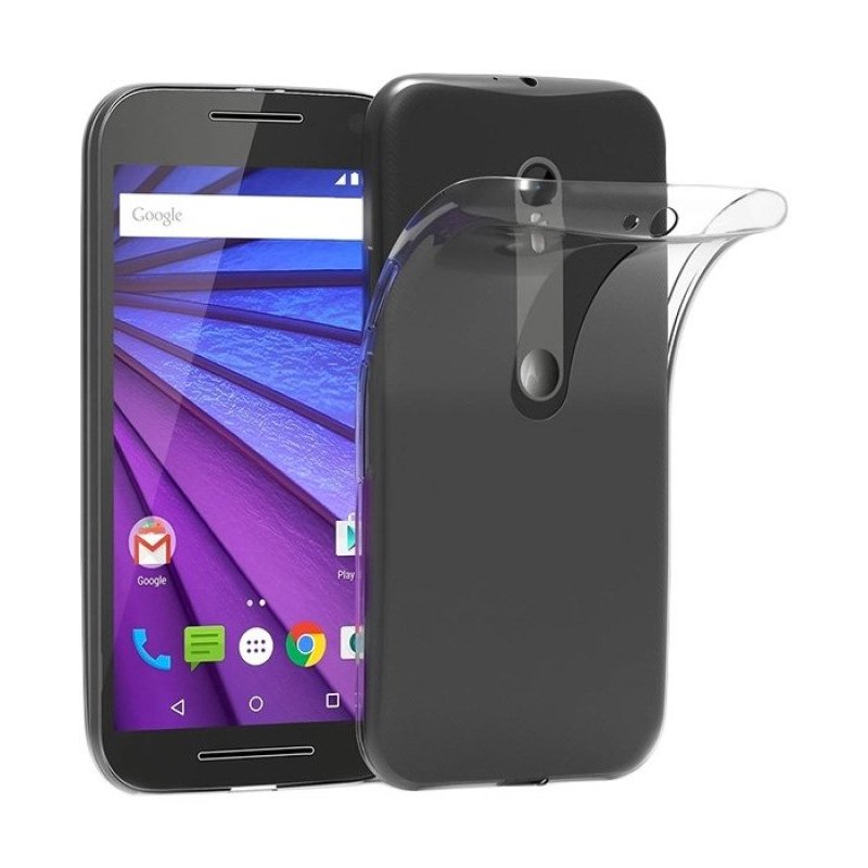 Θήκη Πλάτης Σιλικόνης για Motorola Moto G3 - Χρώμα: Διάφανο