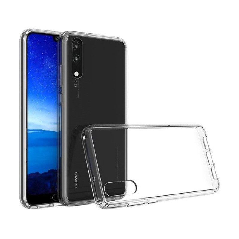 Θήκη Πλάτης Σιλικόνης για Huawei P20 - Χρώμα: Διάφανο