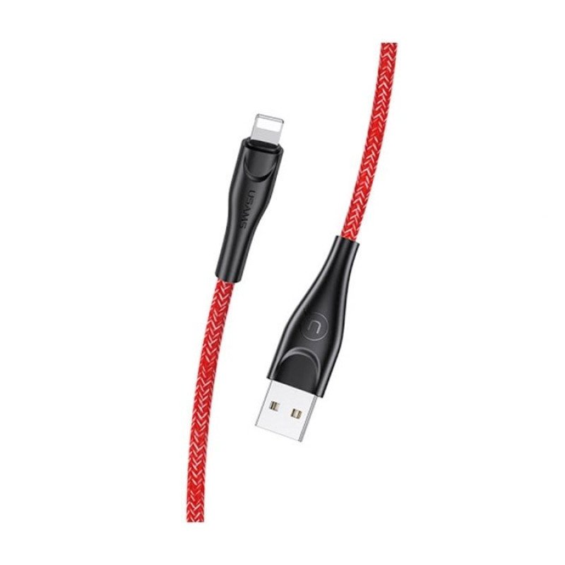 USAMS US-SJ394 U41 Καλώδιο Φόρτισης 2m Lightning Braided Data Charging Cable - Χρώμα: Κόκκινο