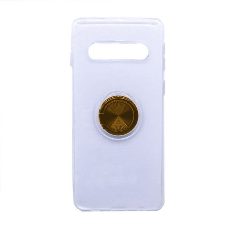 Θήκη Πλάτης Σιλικόνης με Finger Ring για Samsung G973F Galaxy S10 - Χρώμα: Χρυσό