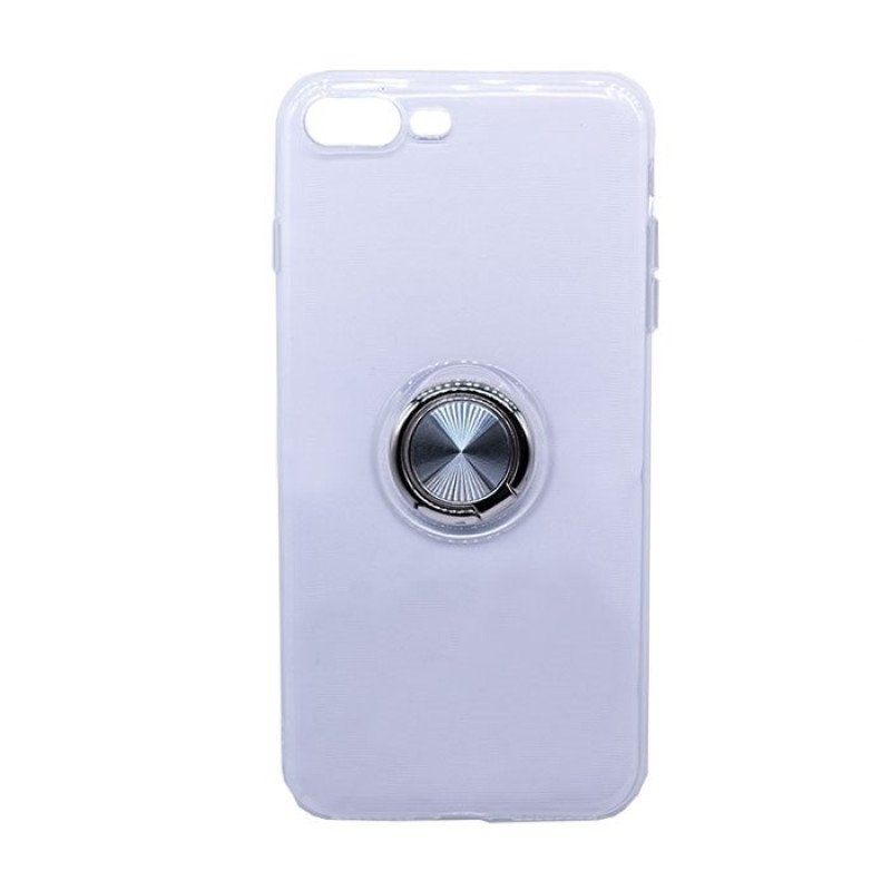 Θήκη Πλάτης Σιλικόνης με Finger Ring  για iPhone 7 Plus / 8 Plus- Χρώμα: Ασημί