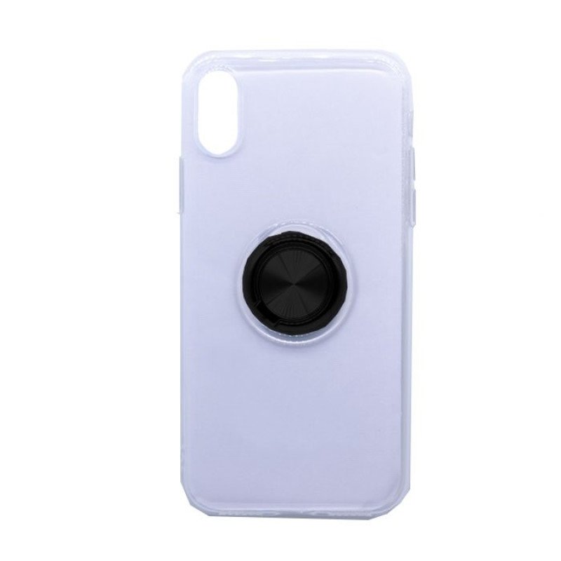 Θήκη Πλάτης Σιλικόνης με Finger Ring  για iPhone X / XS - Χρώμα: Μαύρο