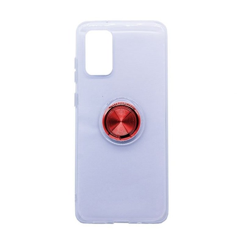 Θήκη Πλάτης Σιλικόνης με Finger Ring  για Samsung G980 Galaxy S20 - Χρώμα: Κόκκινο