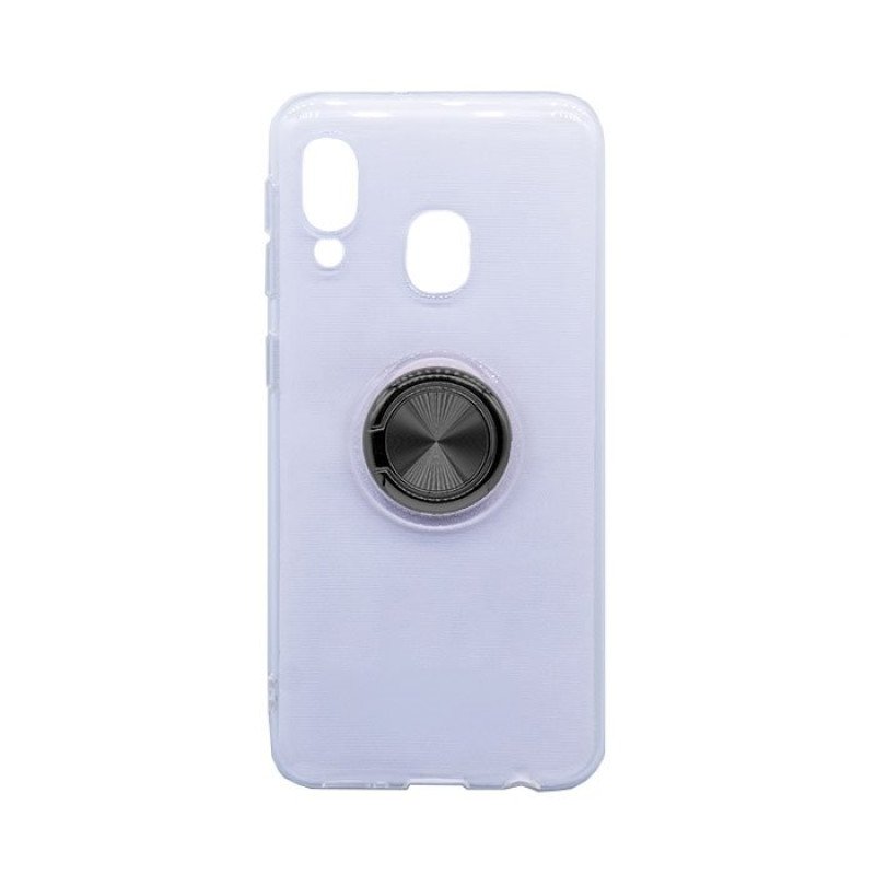 Θήκη Πλάτης Σιλικόνης με Finger Ring  για Samsung A202 Galaxy A20e - Χρώμα: Μαύρο
