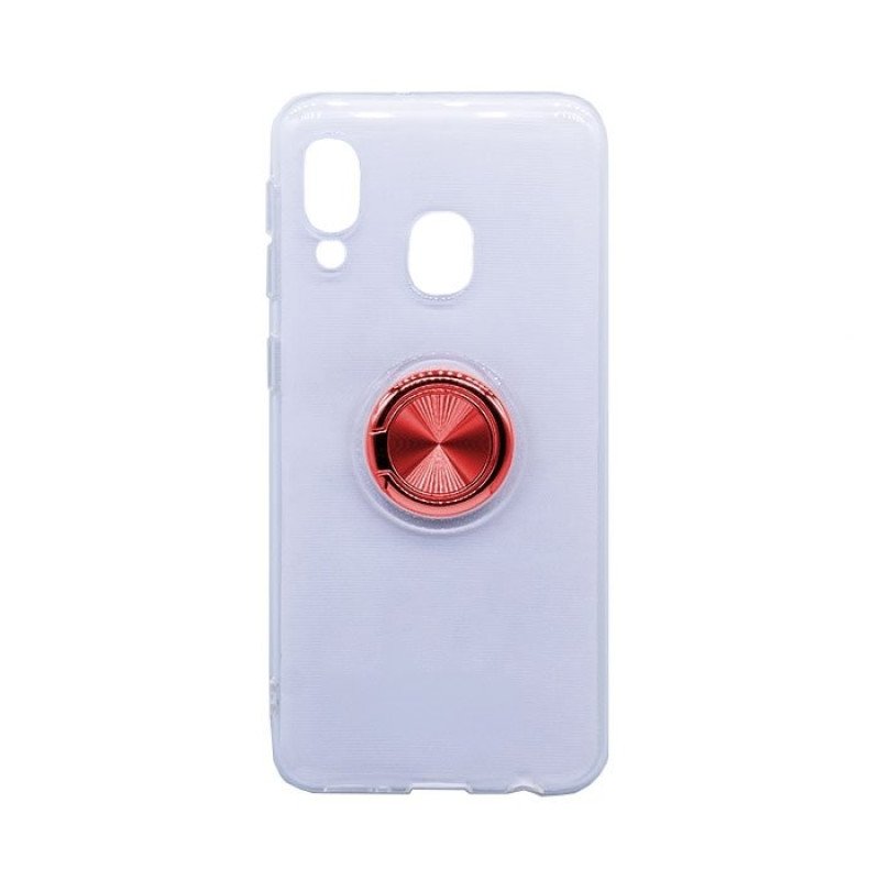 Θήκη Πλάτης Σιλικόνης με Finger Ring  για Samsung A202 Galaxy A20e - Χρώμα: Κόκκινο