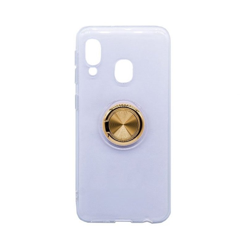 Θήκη Πλάτης Σιλικόνης με Finger Ring  για Samsung A202 Galaxy A20e - Χρώμα: Χρυσό