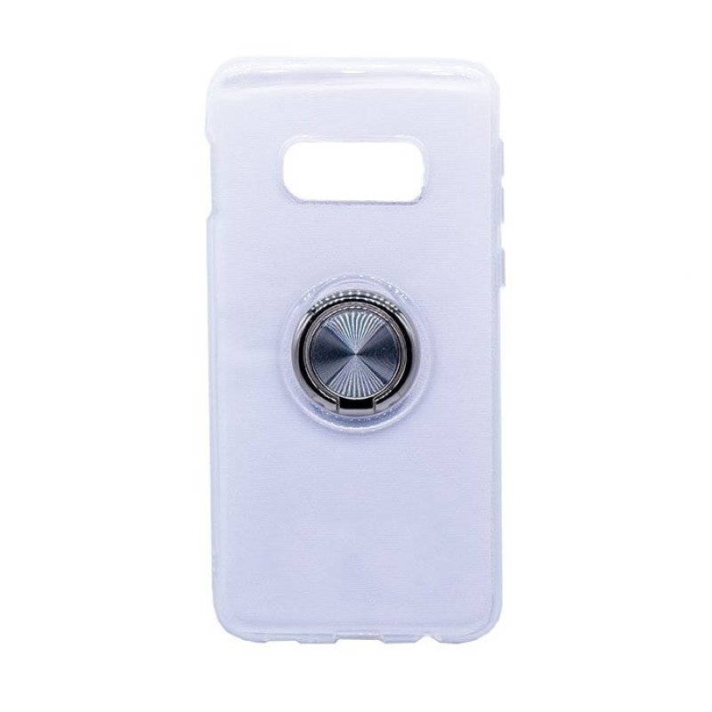 Θήκη Πλάτης Σιλικόνης με Finger Ring  για Samsung G970 Galaxy S10e 5.8' - Χρώμα: Ασημί