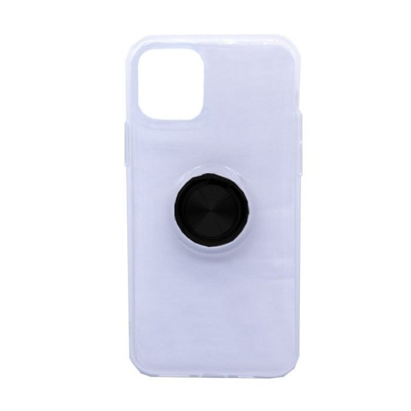 Θήκη Πλάτης Σιλικόνης με Finger Ring  για Xiaomi Mi Note 10 - Χρώμα: Μαύρο
