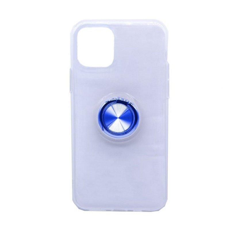 Θήκη Πλάτης Σιλικόνης με Finger Ring  για Xiaomi Mi Note 10 - Χρώμα: Μπλε