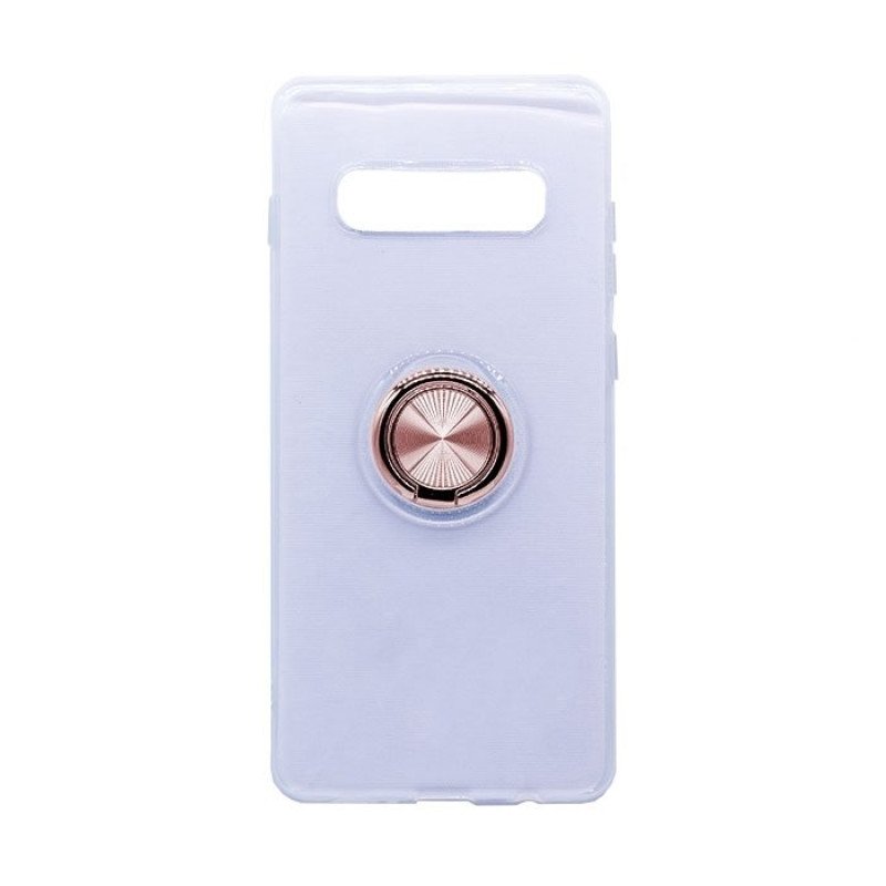 Θήκη Πλάτης Σιλικόνης με Finger Ring  για Samsung G975F Galaxy S10 Plus - Χρώμα: Χρυσό Ροζ